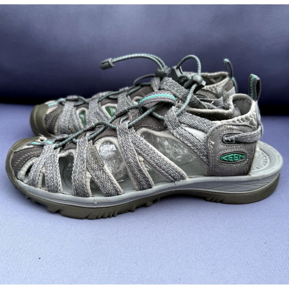 Keen Whisper Gray Hiking Sandals Waterproof Outdoor Trail Shoes - Size 7